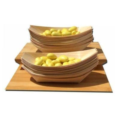 China 50pcs Eco-friendly Wooden Sushi Serving Tray Disposable Japanese Sashimi Plate Snack Dessert Dessert Candy Serving Dish for Restaurant Home for sale