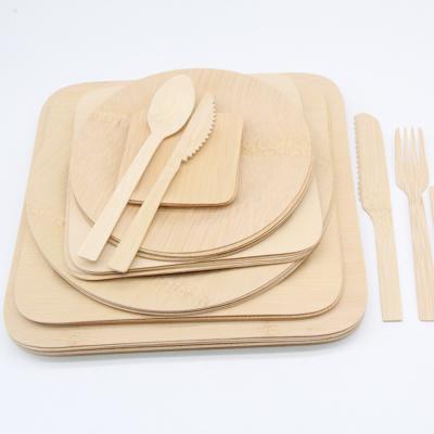 China Billions Eco - Friendly Eco - Friendly Biodegradable Bamboo Disposable Cutlery Set Bamboo Tableware for sale