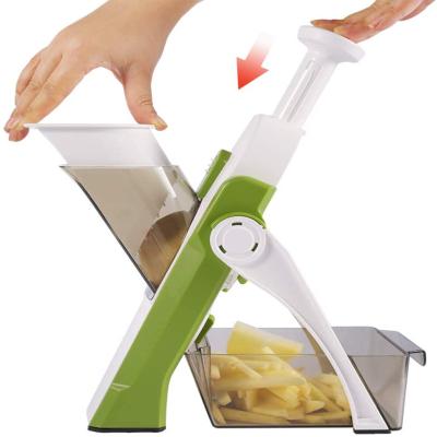 China Multifunctional Vegetable Cutter Mandoline Kitchen Slicer Salad Chopper Potato Slicer French Fries Safe Stocked Cutter Cooking Instrument for sale