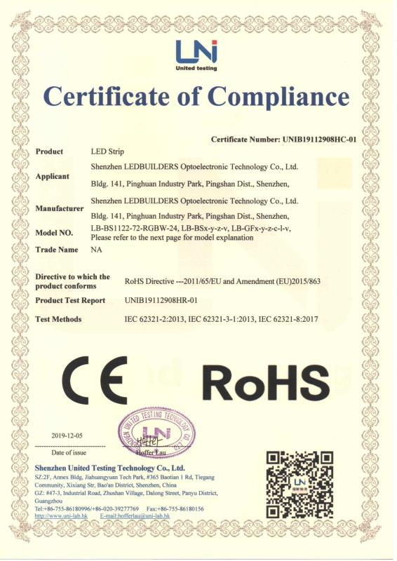 RoHS - Shenzhen LEDBUILDERS Optoelectronic Technology Co., Ltd.