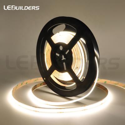 China Decorative Lighting LEDBuilders led seamless led strip light CRI IP20 12V/24V 90 cuttable cob strip waterproof for indoor decorative for sale