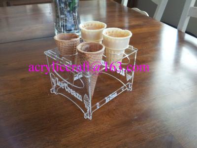 China 4 slot Ice Cream Cone Transparent Acrylic Display Rack Made In China for sale