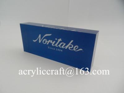 China Solid Clear Perspex Print Block Wholesale, Acrylic Brand Logo Block for sale