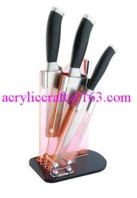 China Clear acrylic knife display stand / plastic knife holder / acrylic knife rack for sale