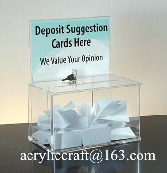 China Reinforced Transparent Perspex Donation Box With Poster Holder And Lock for sale