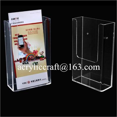 China Wall mounted PMMA magazine holder stand, A5 acrylic brochure holder for sale