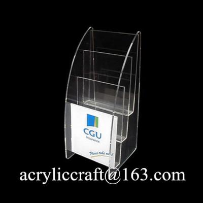 China Desktop Acrylic Leaflet Holder, Hot Selling Plexiglass Brochure Stand for sale