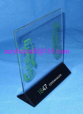 China Clear Acrylic Menu / Leaflet Holder With Customized Logo for sale