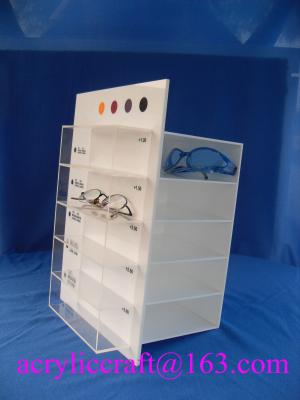 China Custom rotating acrylic display stand for glasses with logo printing for sale