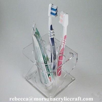 China Clear acrylic toothbrush & toothpaste holder for sale