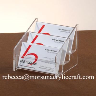 China 3 Tiers Transparent Acrylic Business Card Holder For Fair and Office for sale