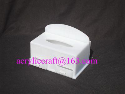 China White Hotel Acrylic Facial Tissue Box Multi-functional Acrylic Tissue Box with Drawer for sale