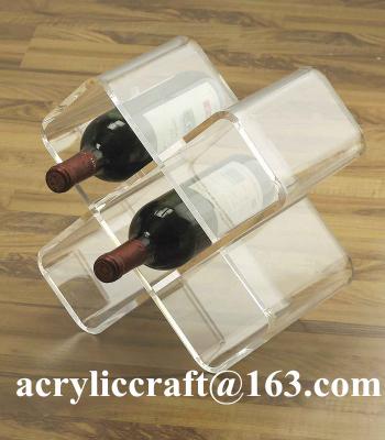 China Customize Transparent Plexiglass Wine Rack Popular Clear Acrylic Wine Holder for sale