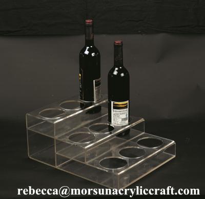 China Customized Tabletop Fashionable Clear Acrylic Wine Bottle Display Holder for sale