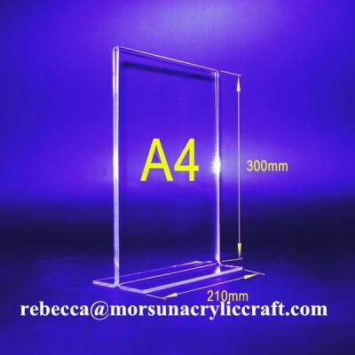 China Top Grade Imported Material 3mm Clear Acrylic Table Tent Display for sale