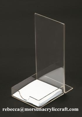 China Professional Customized Design Plexiglass Menu Stand With Note Holder for sale