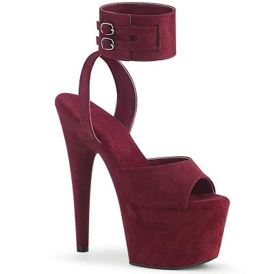 China Fashion Trend 17CM/7Inch Suede Upper Women's Platform Sandals Party High Heels Shoes Pole Dancing Shoes for sale