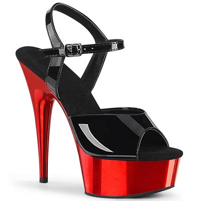 China Shinny Fashion Trend 15CM/6Inch High Heels Pole Dancing Shoes Party Platform Sandals PU Top Lady for sale