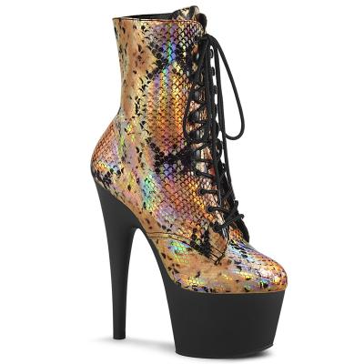 China Fashion Trend 17CM/7inches Ankle Boots Snake High Top Fashion Platform Shoes Pole Dancing Boot for sale