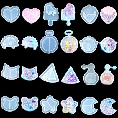 China DIY Craft for Gift Star Love Heart Bear Earrings Jewelry Dangle Silicone Epoxy Resin Molds Flower Unicorn Silicone Resin Molds for sale