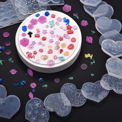 China 1pc Sustainable Mini Silicone Mold 3D Moon Stars Shell Sea Snail Resin UV Charms Mold For Nail Art Decoration for sale