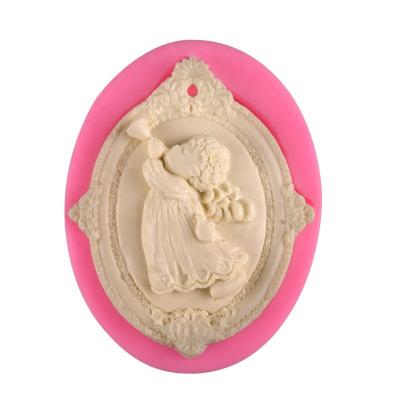 China Viable Retro Angel Necklace Pendant Silicone Craft Resin Molds Key Chain Jewelry Mold For Resin Casting for sale