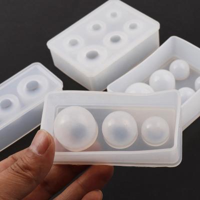 China Europe 3 Hole Crystal Star Ball Silicone Mold Resin Jelly Fondant Baking Chocolate Ice Cube Ball Mold for sale