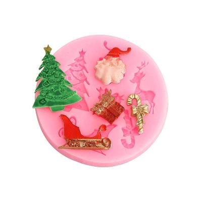 China Europe Fondant Tools Cure Baking Decorating Snowflake Santa Epoxy Resin Silicone Christmas Ornament Resin Mold for sale