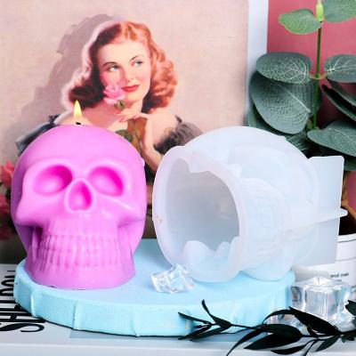 China Amazon Viable Hot Resin Silicone Mold BPA Free Silicone Skull Rubber Candle Molds Soap Mold DIY Halloween for sale