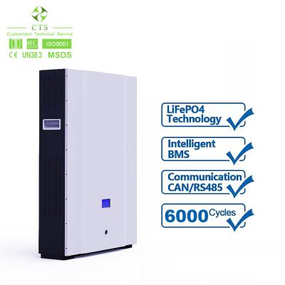 China CTS Batería de almacenamiento para el hogar 5kwh 10kwh 48V 100ah 200ah Powerwall Litio Lifepo4 Batería para el hogar Sistema de almacenamiento solar en venta