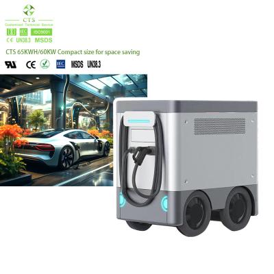 China Fast dc ev charging station 40kW 60kW  dc charger for electric car road rescue service mobile ev charger for sale