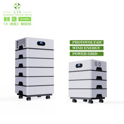 China Batterij en omvormer all-in-one stapelbare batterij 48V 51.2V 100ah 300ah 300ah 600ah ESS batterij voor thuisopslag van zonne-energie Te koop