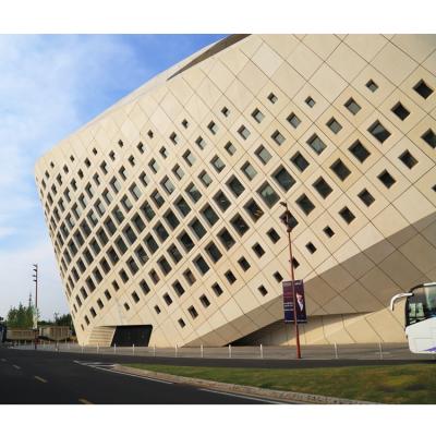 China Modern Curtain Wall System Decorative Perforation Laser Cutting 3D Aluminum External Wall Cladding for sale