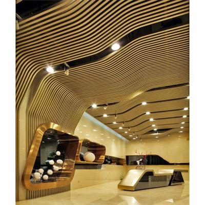 China Artistic Ceilings Soundproof Metal Ceiling Curved Aluminum Recessed Ceiling System for sale