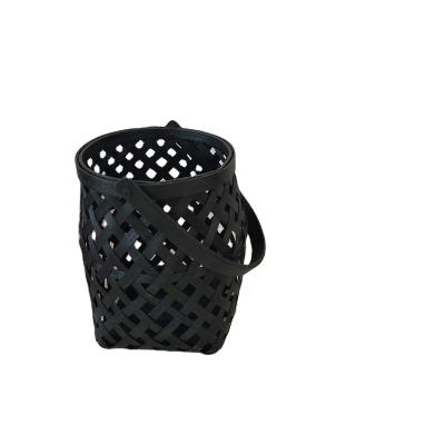 China Candle Holder Bamboo Basket Holder Bamboo Weaving Basket for sale