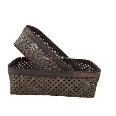 China Sustainable Hot Sales New Product Bamboo Storage Baskets Bread Weaving Basket for sale