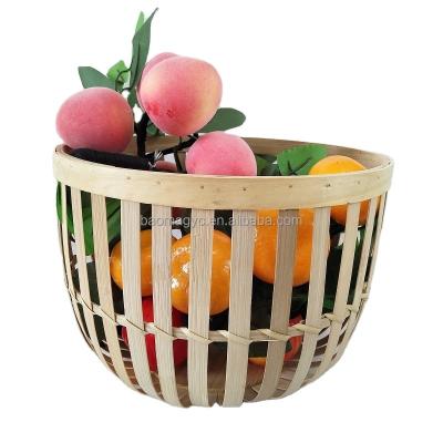 China Sustainable Bamboo Gift Food Storage Basket Bamboo Wooden Bottom Storage for sale