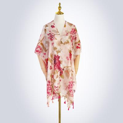 China Cover up beach wear ladies summer shawls beautiful thin wholesale cotton polyester beach shawl for women for sale