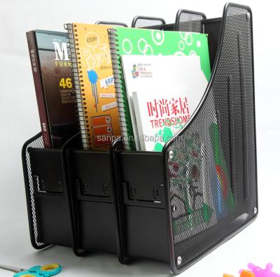 China Metal Wire Mesh Magazine Organizer /Multifunction Desktop Document Holder/Folder Box for sale