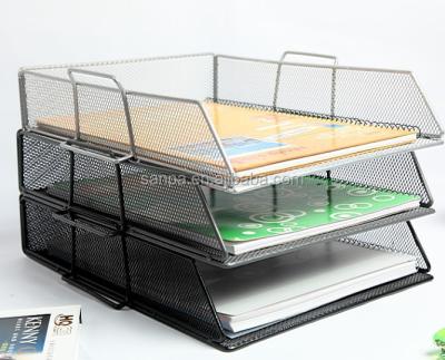 China Modern Office Wire Mesh File Tray Desk A4 Stackable Document Holder for sale