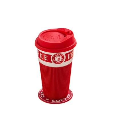 China Amazon Success Wholesale 430ml Porcelain Mug Custom Logo Viable Portable Thermal Insulated Ceramic Coffee Mug With Silicone Cup Lid for sale