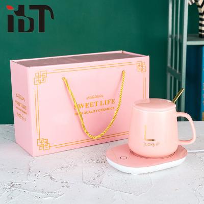 China Wholesale Viable Cute Coffee Tumbler Temperature Control Spoon Christmas Factory Gift Luxury Cup Handle Set Box for sale