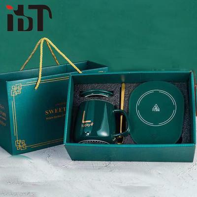 China Ceramic Box Viable Wholesale Coffee Handle Set Gift Tumbler Temperature Control Factory Luxury Smart Mug for sale