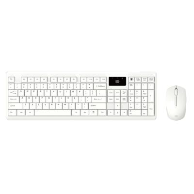 China Wholesale FOETOR 1300 Wireless Mechanical Keyboard Mouse Set 104 Keys + Multimedia 250Hz (White) for sale