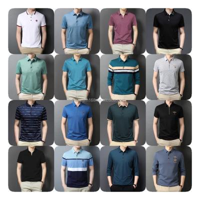 China Anti-wrinkle Cheap high quality striped cotton short sleeve POLO T-shirt men's independent packaging men's POLO shirt wholesale for sale