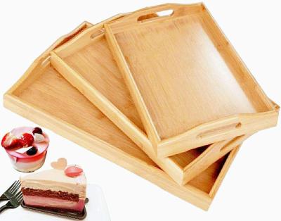 China Hot Sale Eco Wooden Bamboo Food Serving Serving Tray For Kitchen for sale