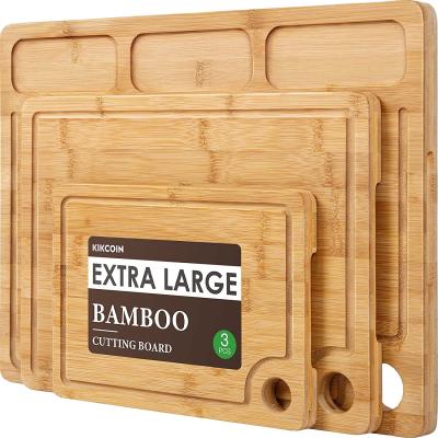 China Disposable Wholesale Custom Large Kitchen Organic Bamboo Cutting Board for sale