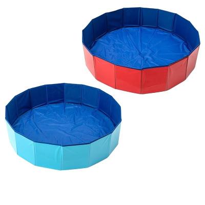 China For Most Pets 31.5*11.8 Inch Blue And Red Color PVC Dog Wash Pool Pet Cat Swimming Pool Large Dog Pet Collapsible for sale