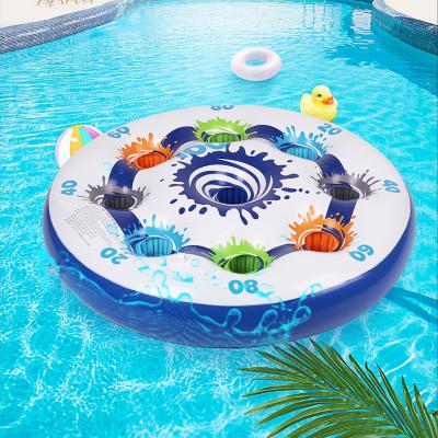 China Kids Playing Game Multifunctional Inflatable Hole Throw Pool Disc Inflatable Flying Cup Holder For Fun for sale