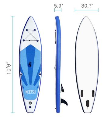 China Water Sports 10.5 Feet Inflatables Stand Up Paddle Board With ISUP Boards Accessories Surfboard Water Equipment For Youths for sale